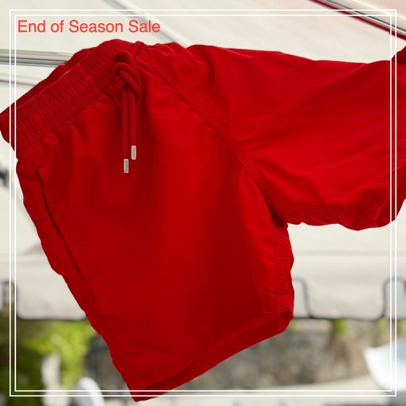 🏷️ Vilebrequin Men's Red Swim Trunks Size M Luxury French Swimwear - Picture 1 of 6
